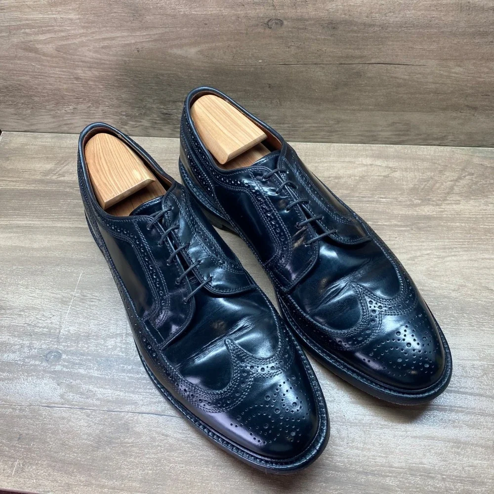 Allen Edmonds MacNeil Black Leather Wingtip‎ Brogue Derby Shoes Mens 12 D Calf